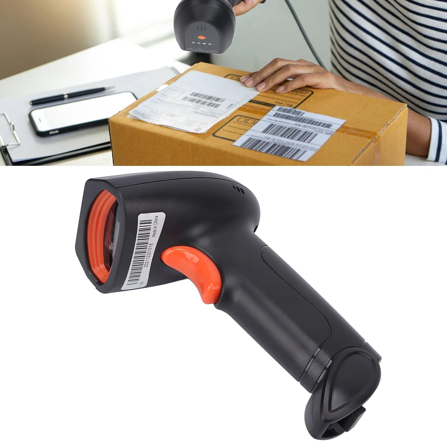 Handheld Scanner, AI Intelligent Voice Fast Reading Barcode Scanner for Supermarket for Warehouse image number 4
