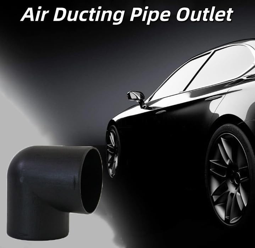 XINYUICEAN 2Pcs Car Air Diesel Heater Duct Car Heater Warm Air Ducting Pipe Elbow Outlet Connector 2.95'' 75Mm OD Black image number 2