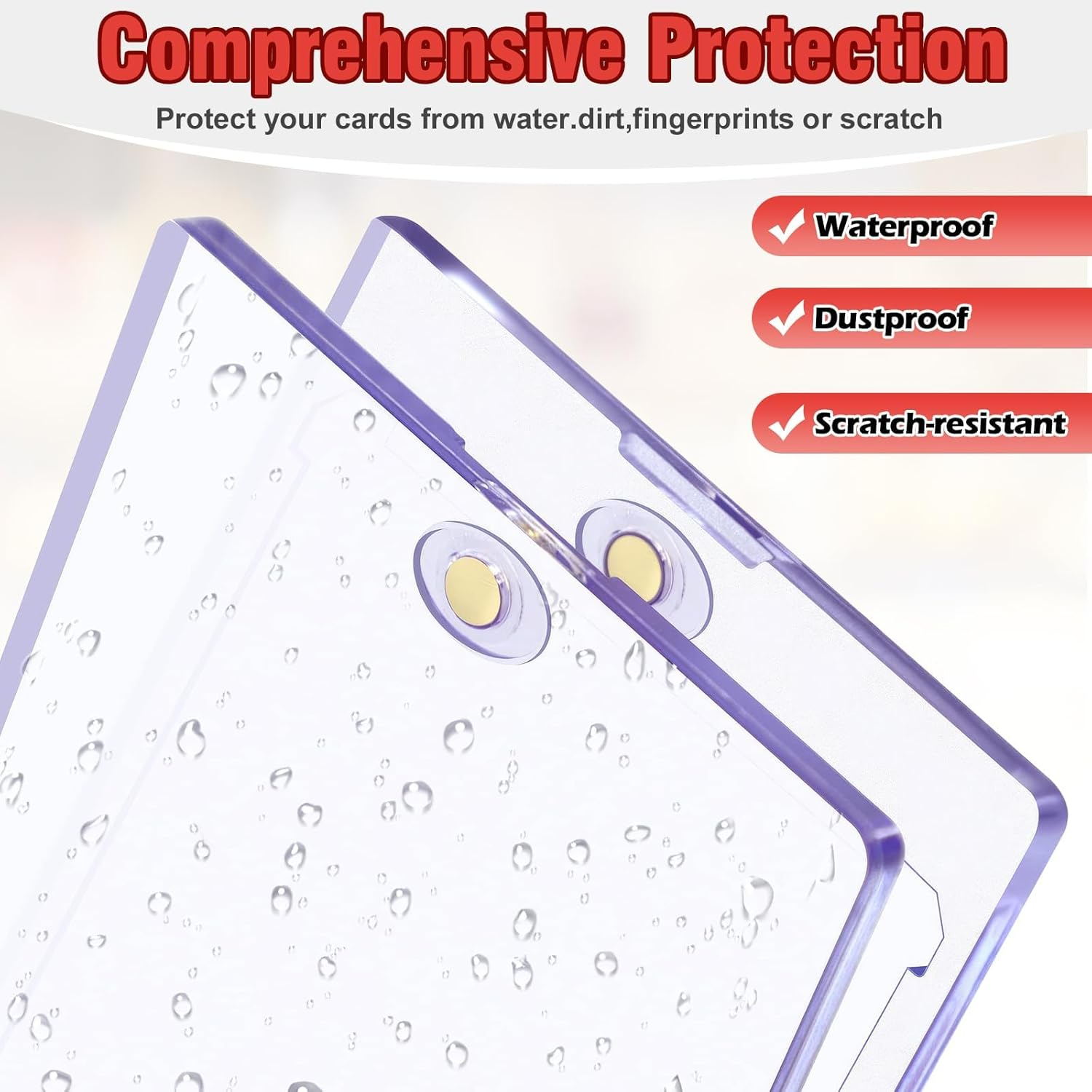 Magnetic Card Holders for Trading Cards, One Touch Card Holder, Trading Cards Protectors Hard Plastic for Baseball Sports Cards (10) image number 1