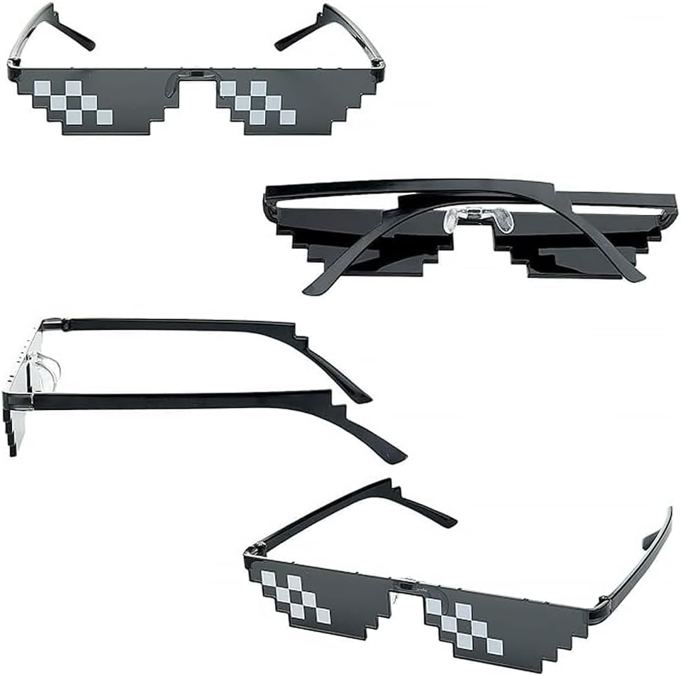 Sunglasses,Pixelated Mosaic Glasses,Party Glasses,Retro and Nostalgic,Funny Glasses,Photo Props image number 4