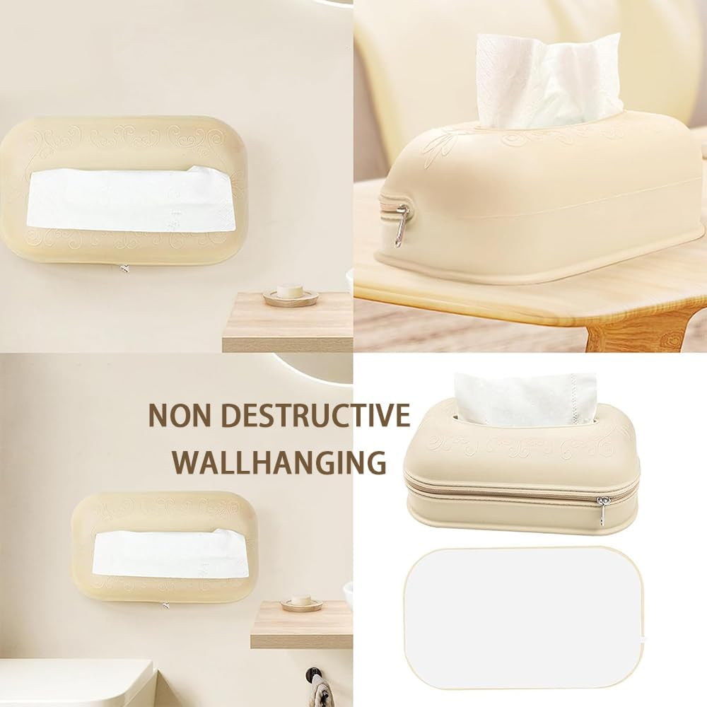 2 Pack Silicone Tissue Box Holder &ndash; Crafted from High Elastic Food-Grade Materials, Perfect for Easy Use and Home Decoration
