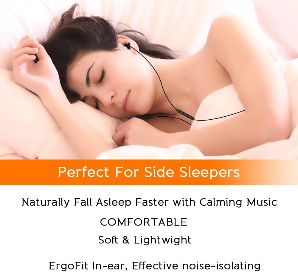 MAXROCK Sleep Earbuds, Ultra-Soft Comfortable Noise Isolating Earplugs Workout Headphones In-Ear Earphones W/Mic & Volume Control - Perfect for Side Sleeper Air Travel, Meditation & Insomnia image number 3
