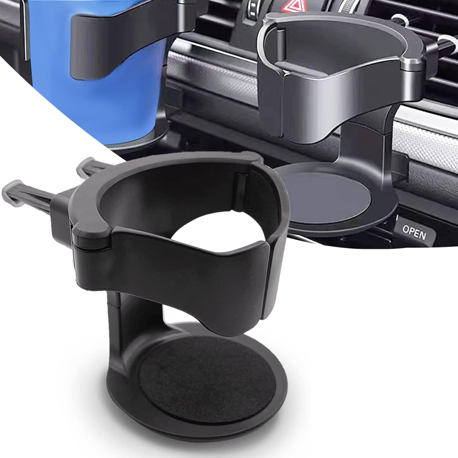 Universal Car Air Vent Cup Holder - Adjustable Mount with Clips for Water, Coffee, Juice, and Tea Bottles image number 2