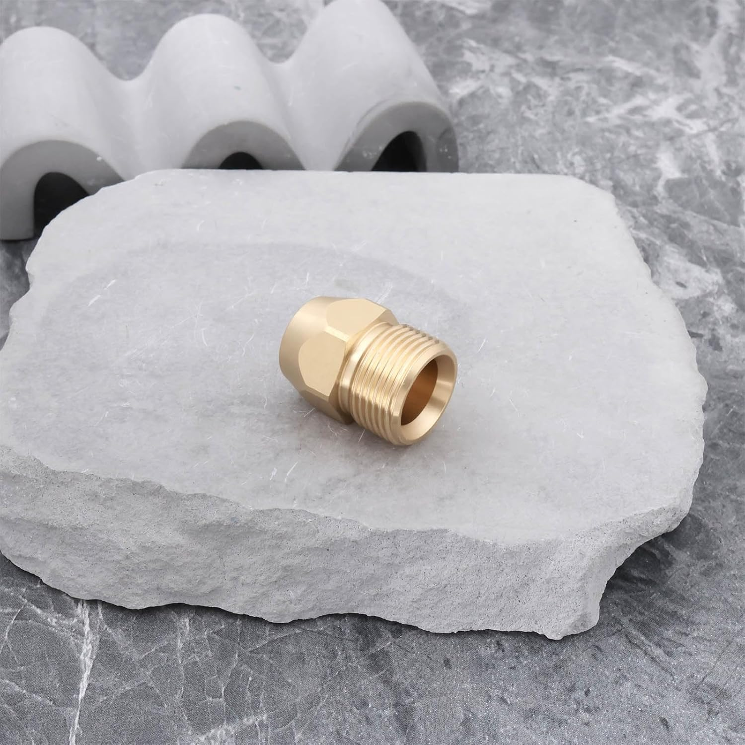 Briny River 2Pcs M22X1.5 to G1/4" High Pressure Cleaner Hose Adapter Washer Nipple Connector Brass image number 3