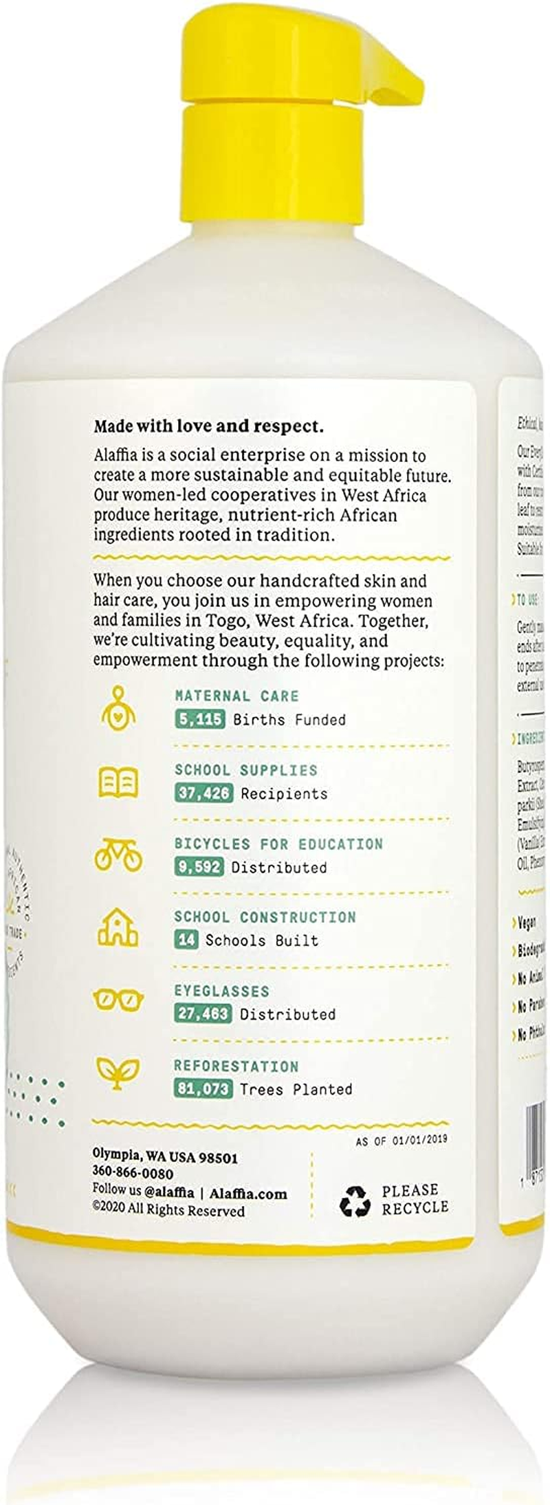 Alaffia Everyday Shea Vanilla Mint Scented Hair Conditioner 950 Ml image number 3