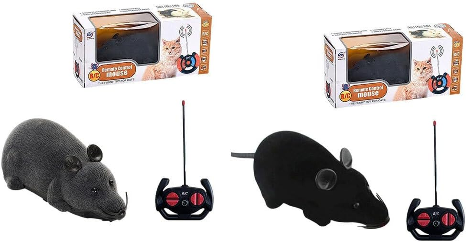 Robotic Mouse Cat Toy Interactive Pet Play for Cats Kittens Remote-Controlled Rats Plastic Electronic Cat Toy RC Cat Toy, Dark Grey - Dark Grey image number 4