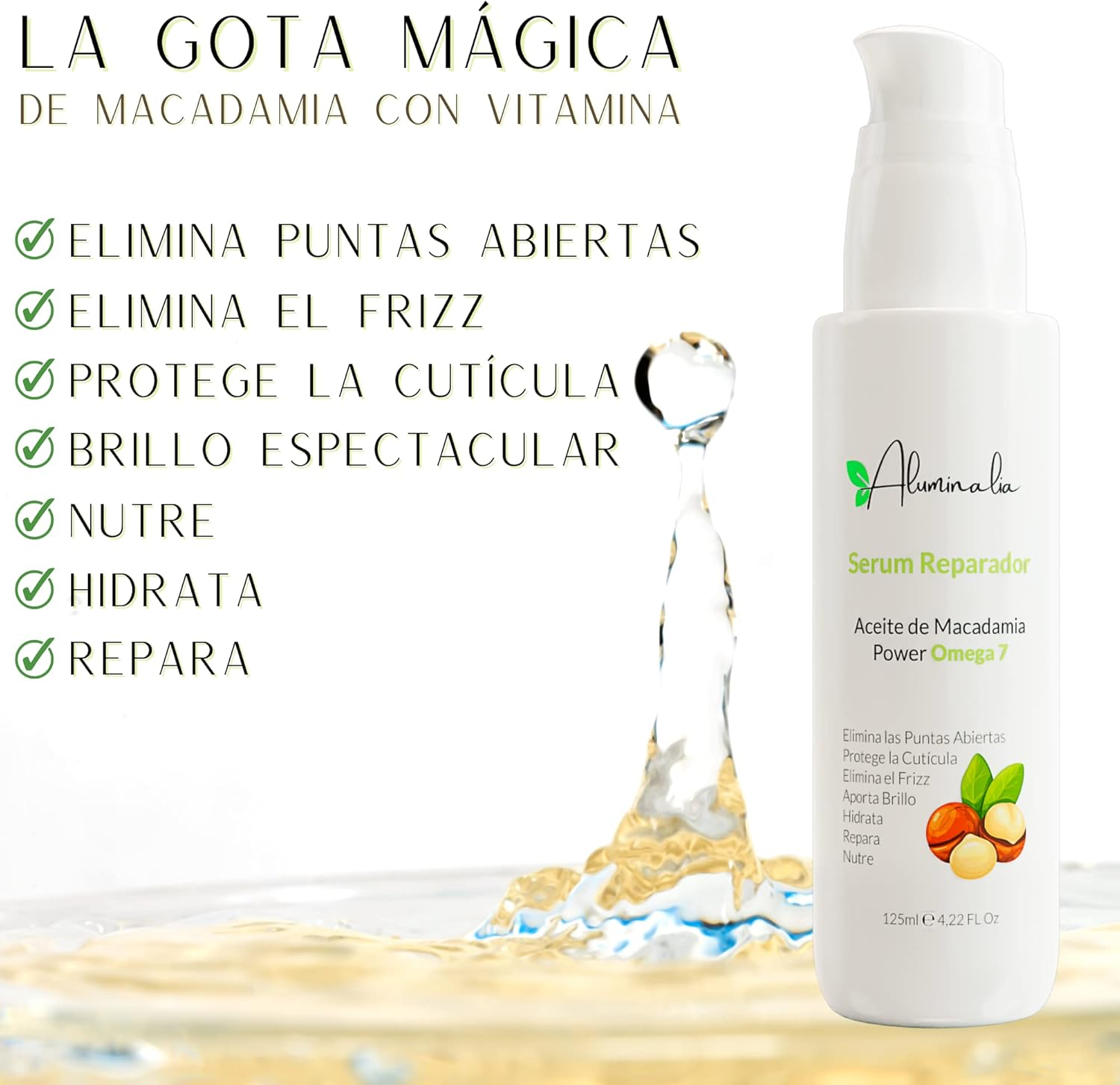 Anti Frizz Serum for Hair Professional Hair Repair Serum with Macadamia Oil, Serum Hair Rich in Omega 7 and Vitamin E, anti Frizz Products Sulfate and Paraben Free (125 Ml) image number 3