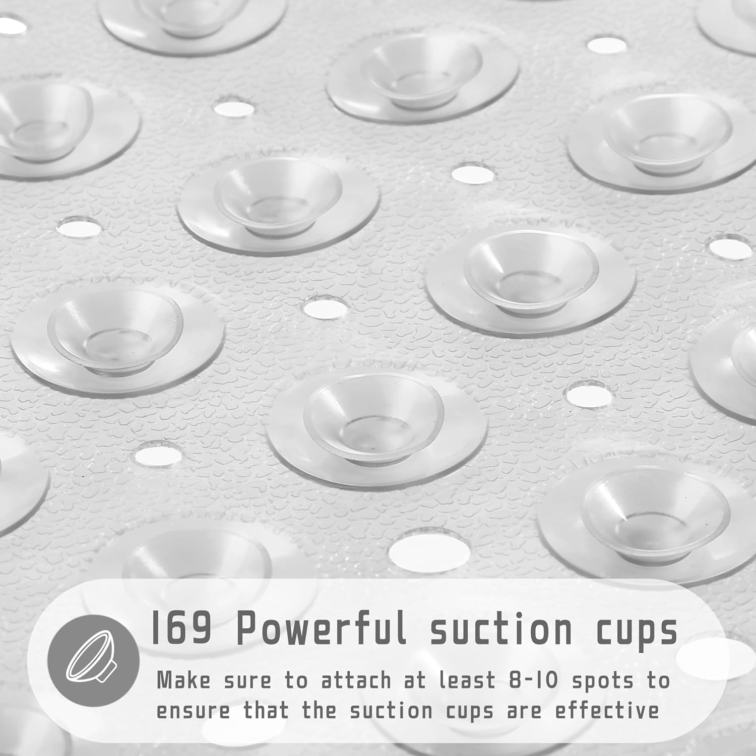 Square Shower Mat Non Slip - 53 X 53Cm, anti Mould Soft Shower Stall Mat with Suction Cup and Drain Holes, Rubber Bathtub Mat Stall Floor Mats for Bathroom, Machine Washable, Bathroom Accessories image number 1