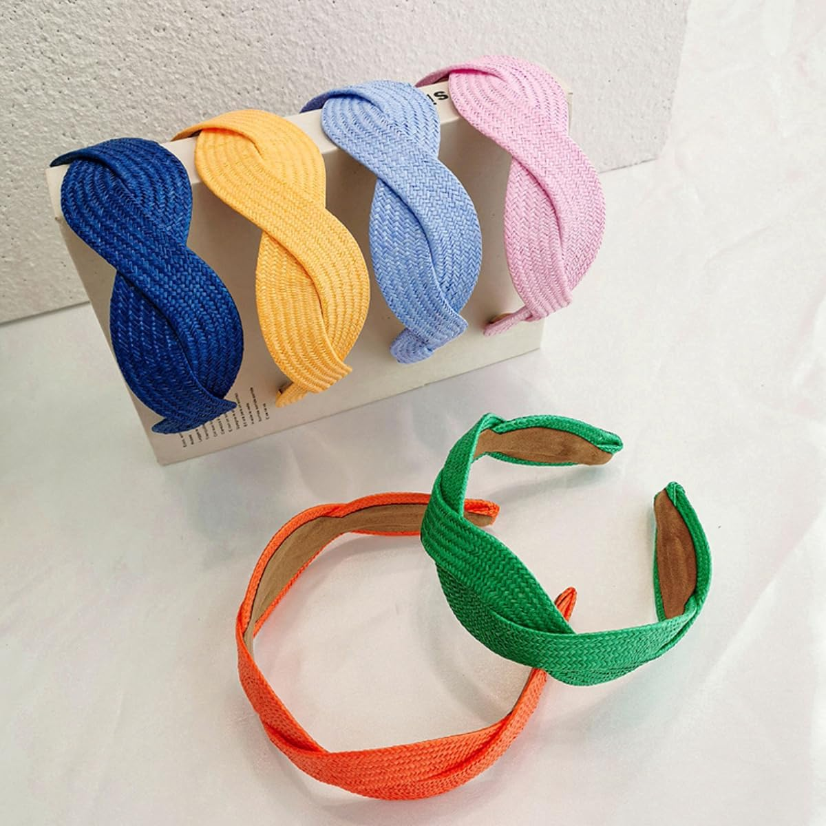 Whakano Hair Bands for Women, Wide Fashion Headband, Boho Headband, Wide Headband, Straw Hair Band for Women and Girls, Wedding, Birthday, Party, Holiday, Yoga, Royal Blue image number 2