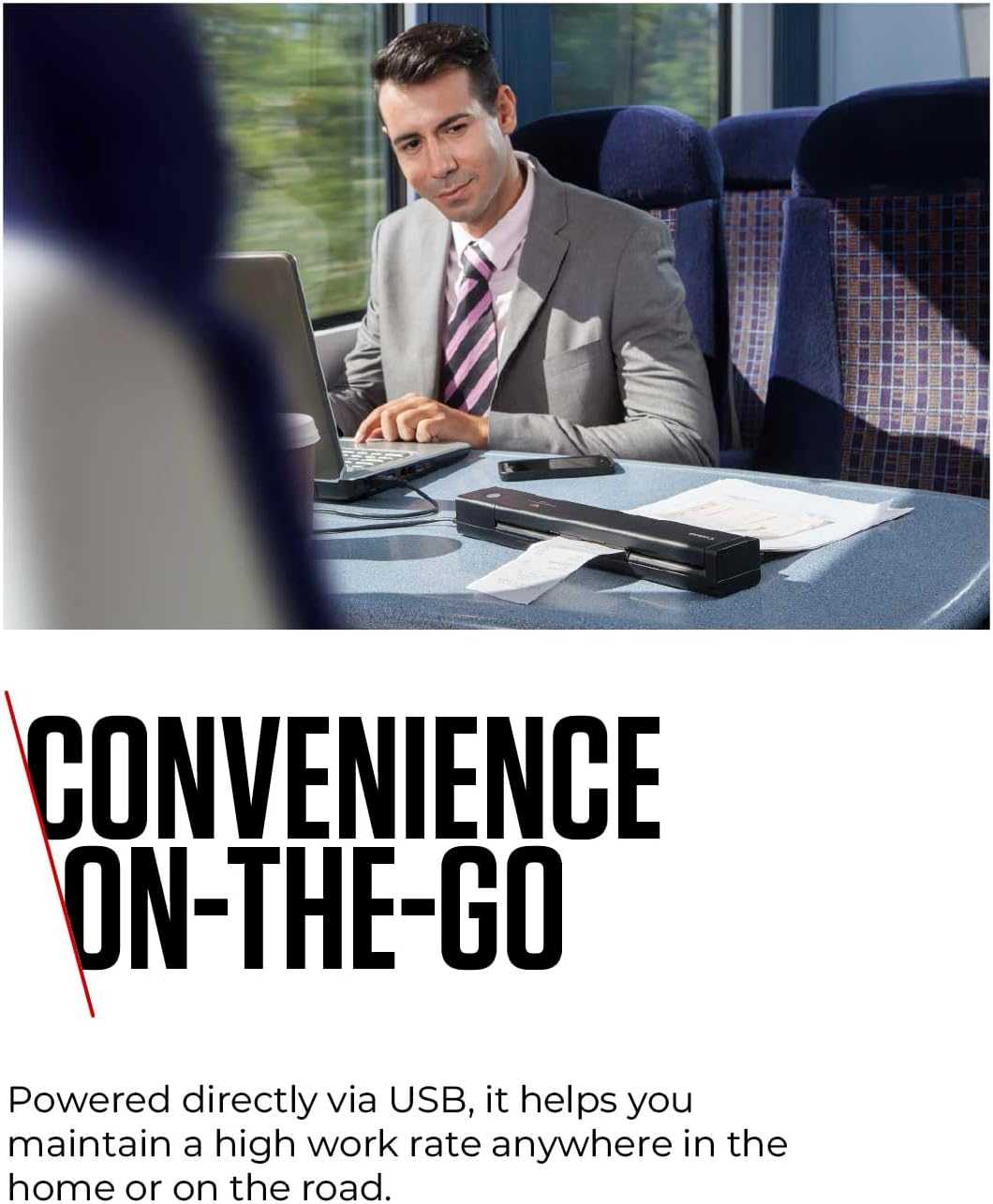 Canon P-208II Portable A4 Document Scanner, USB Mobile Document Scanner Duplex, Double Sided Scanning, Home Scanner, Plug & Play, 10X Automatic Document Feeder, Windows/Mac - Black image number 1