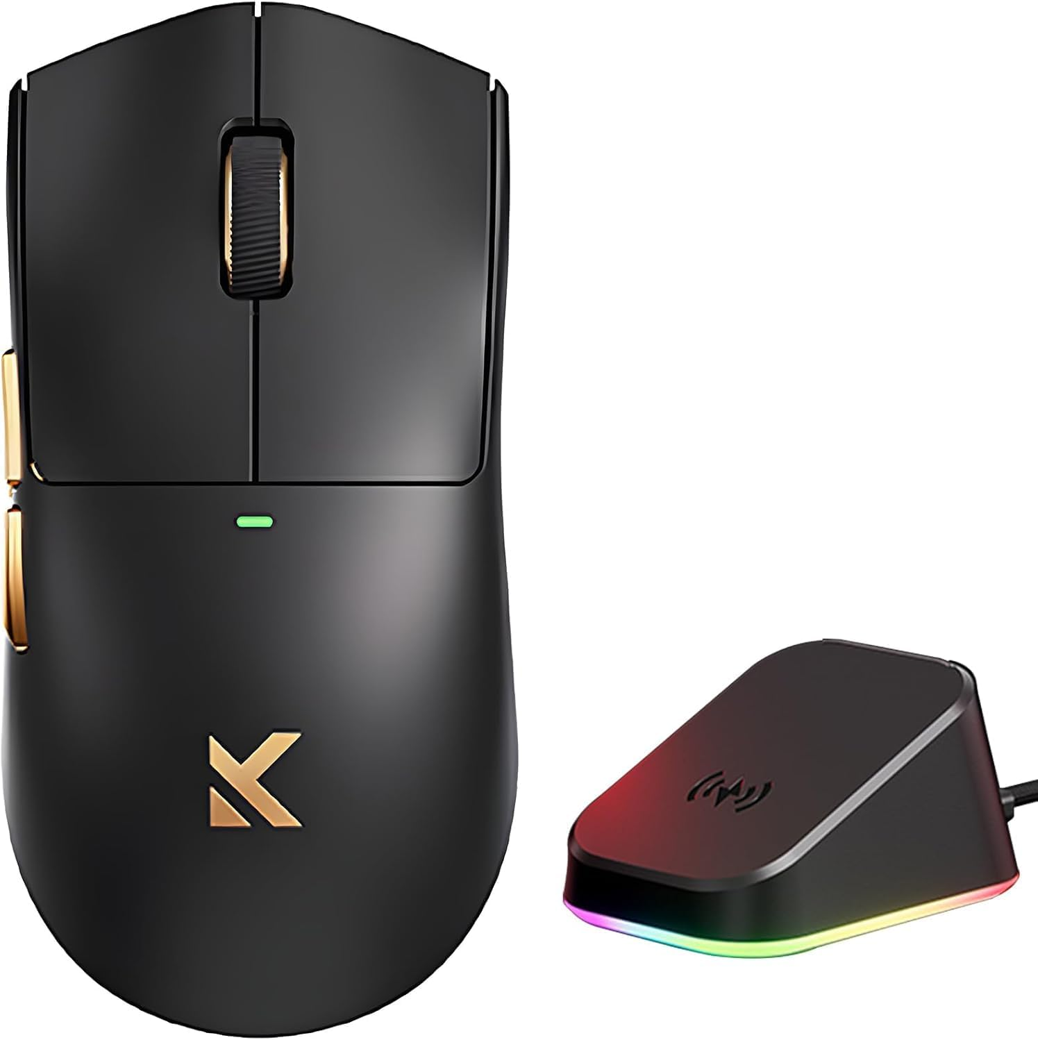 MCHOSE K7 Ultra Wireless Esports Gaming Mouse with Magnetic Charging Dock, PAW3950 Optical Sensor, Dual 8K Polling, 42K DPI, 59G Lightweight, 5 Programmable Buttons, 130 Hr Battery (Black) image number 4