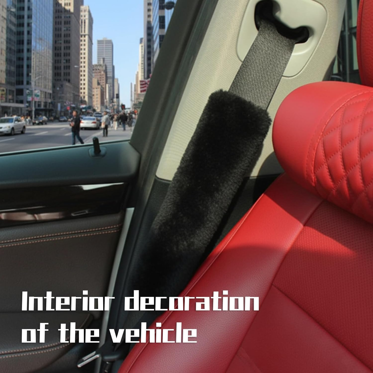 Seat Belt Cover, 2-Pack Black 25X10Cm, Soft Shoulder Strap Pads for Comfortable Driving, Suitable for Adults and Children, Long Distance Travel and Daily Commute image number 1