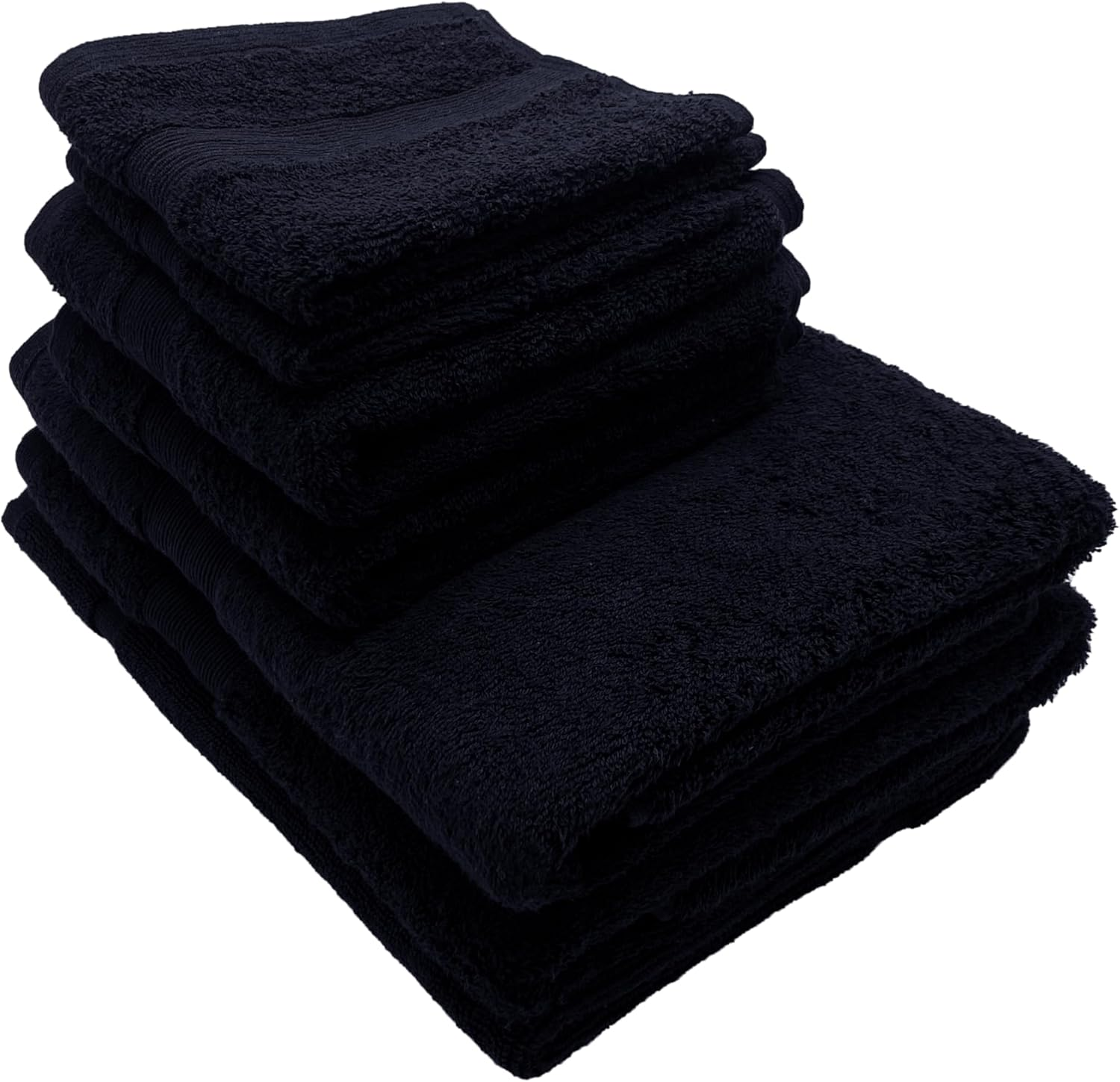 GABA Egyptian Bath Towel 7 Piece Bath Towel Set, 2 Washcloths, 2 Hand Towels, 2 Bath Towels & 1 Bath Mat, Bath Towel Sets with Bath Mat, Egyptian Hotel Bath Towel, Luxury Bath Towels (Navy-Blue) - Black image number 7