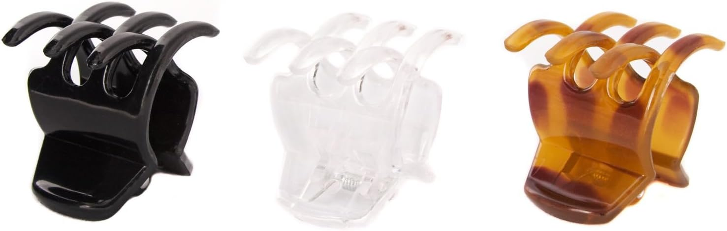 Goody Classic Claw Hair Clips - 6-Count, Clear, Brown and Black - 1/2 Claw Will Gently Keep Hair Secured in Place with a Long Lasting Hold, Color May Vary (Pack of 2) image number 1