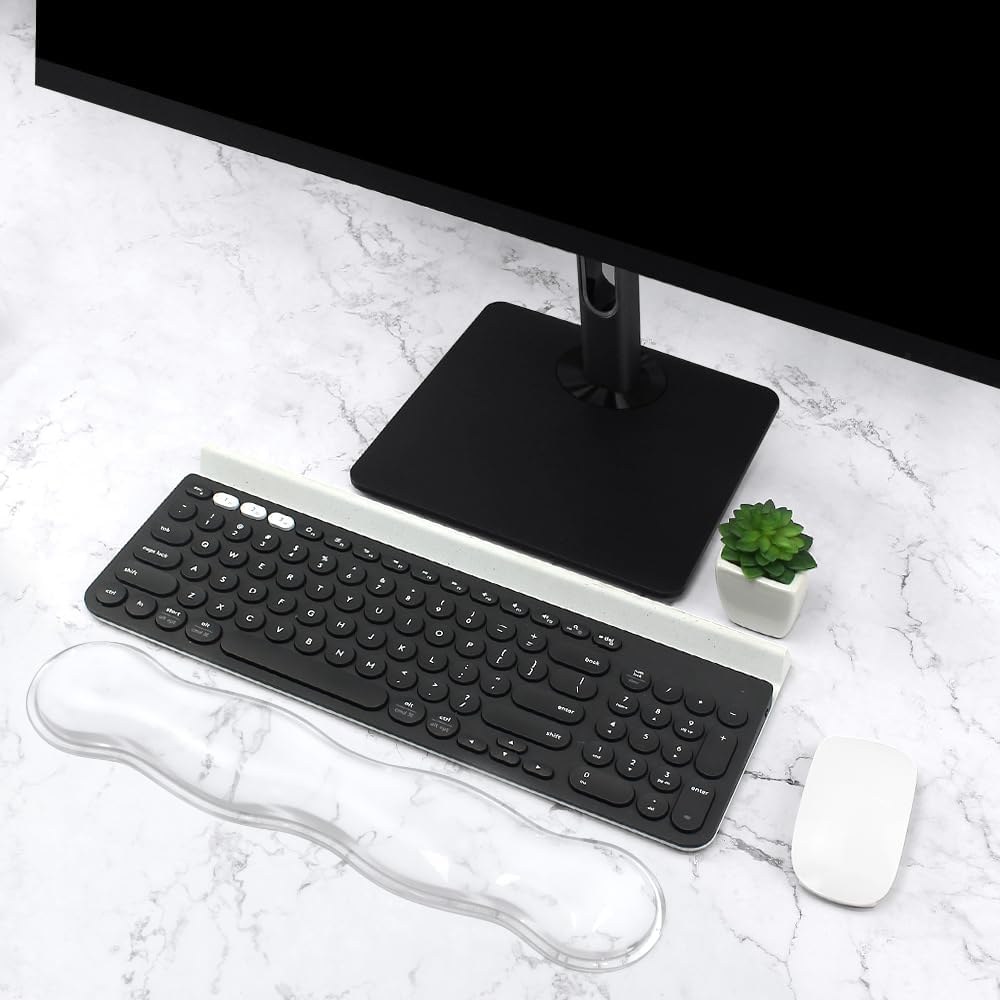 Soft Keyboard Wrist Rest Pad 14.29" Comfort Cool Silicone Gel Cushion Typing Gaming Wrist Pain Relief Support Pad for Macbook Magic Keyboard Other Keyboards Office & Home Accessories (Clear)