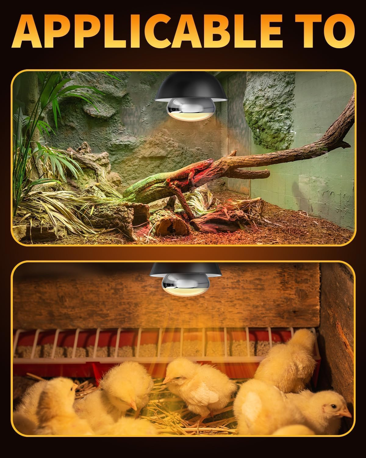 E27 UVB Reptile Heat Bulb 160W R95 Heat Lamp AC220-240V for Reptiles Amphibians, Bearded Dragons, Geckos, Snakes, Turtles, Tortoises, Lizards, Frogs, Spiders, Small Mammals (Pack of 1) image number 2