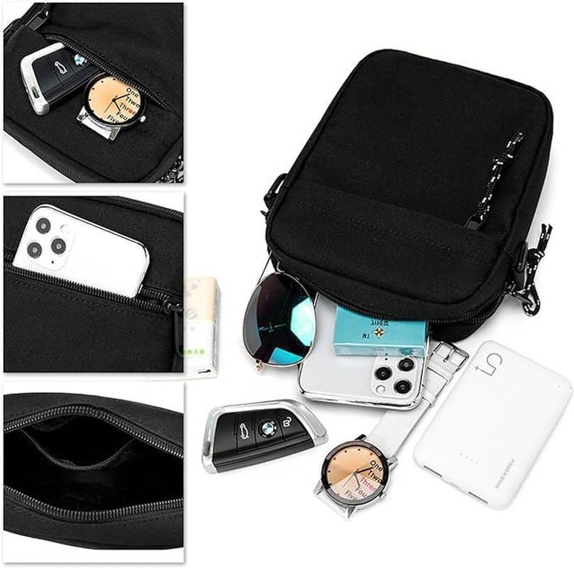 Small Shoulder Bag - Unisex Cross Body Messenger Bag Waterproof anti Theft Canvas Travel Bag Casual Sling Chest Bag for Men Women Outdoor Daily Use image number 1