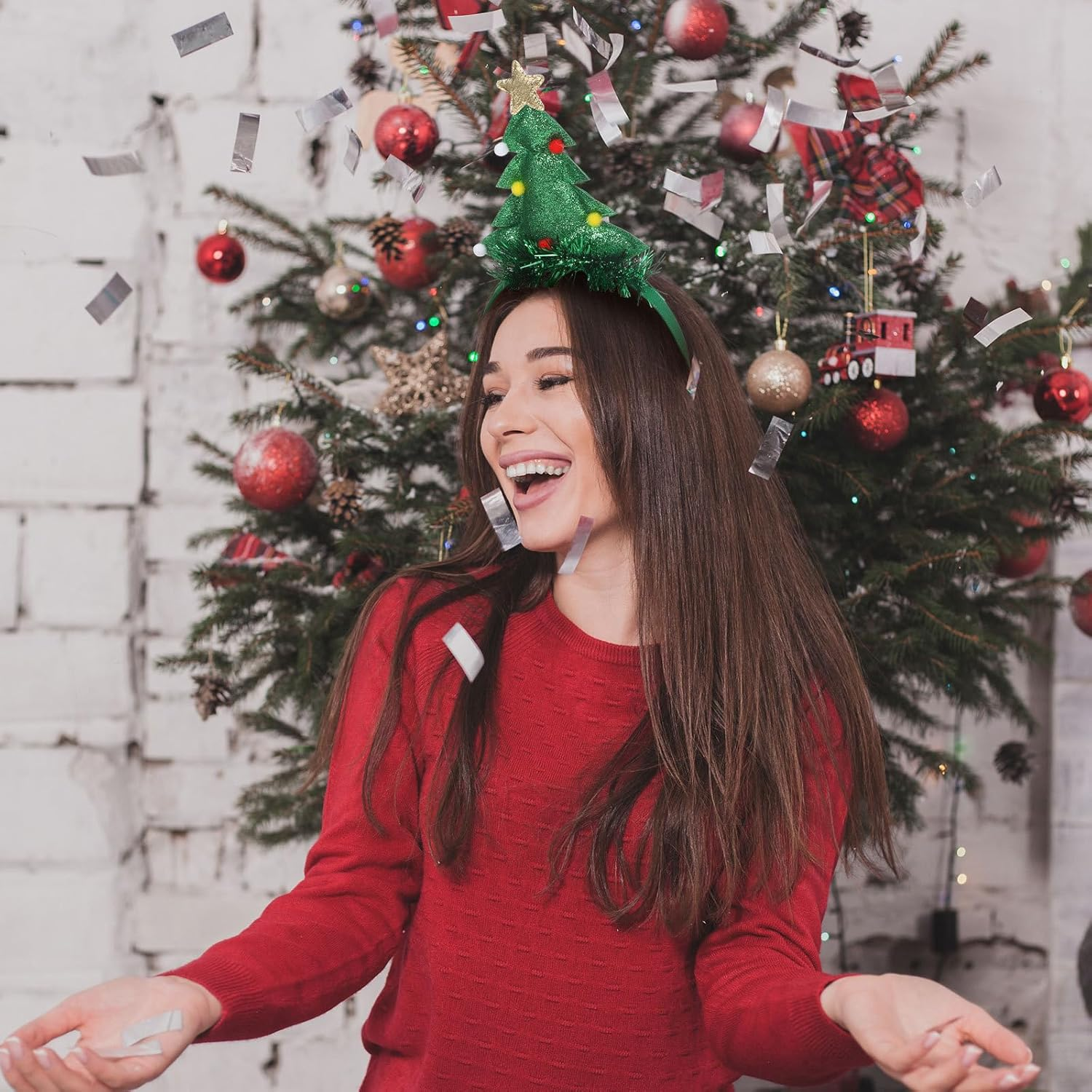 JECOMPRIS Pack of 6 Christmas Headbands: Sweet Christmas Headwear Set for Women and Girls for Christmas Parties, Photo Booth Accessories image number 4