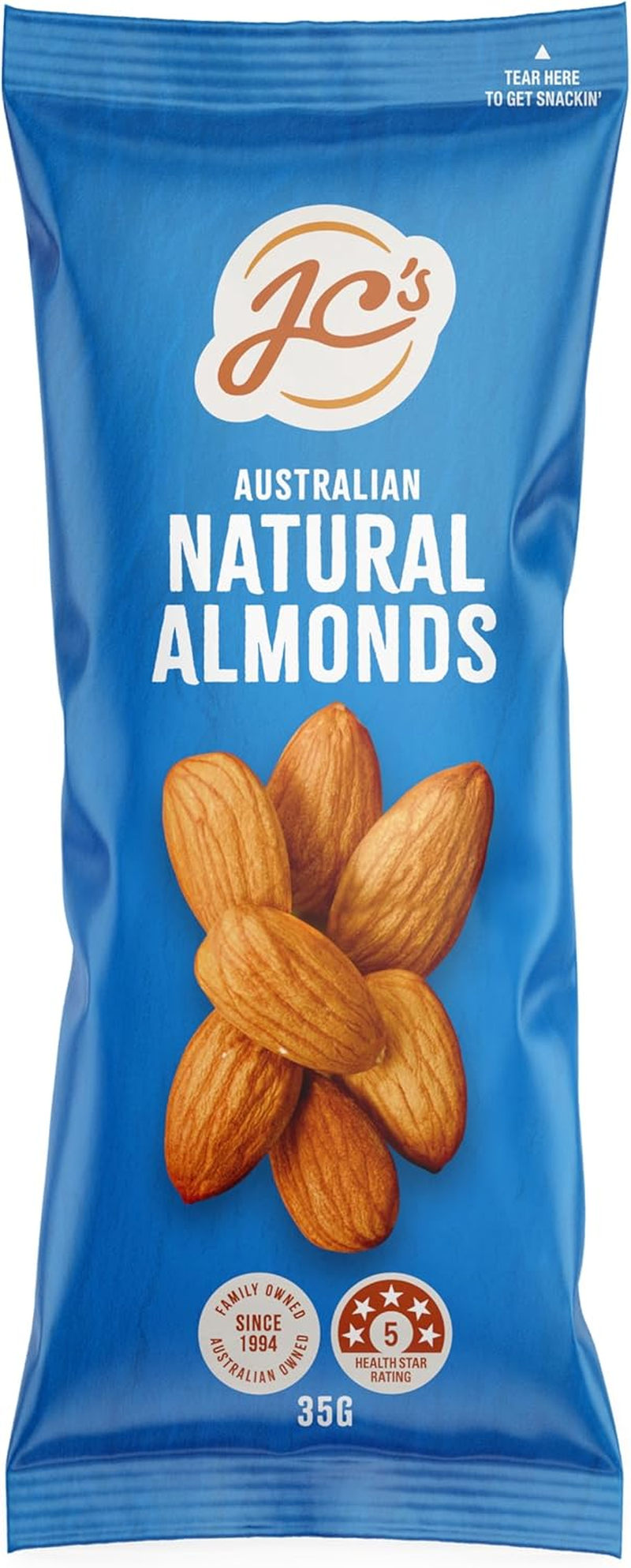 J.C.'S QUALITY FOODS Australian Natural Almonds Premium Australian Natural Almonds, Healthy Energy Boosting Snack -21 X 35G Bags