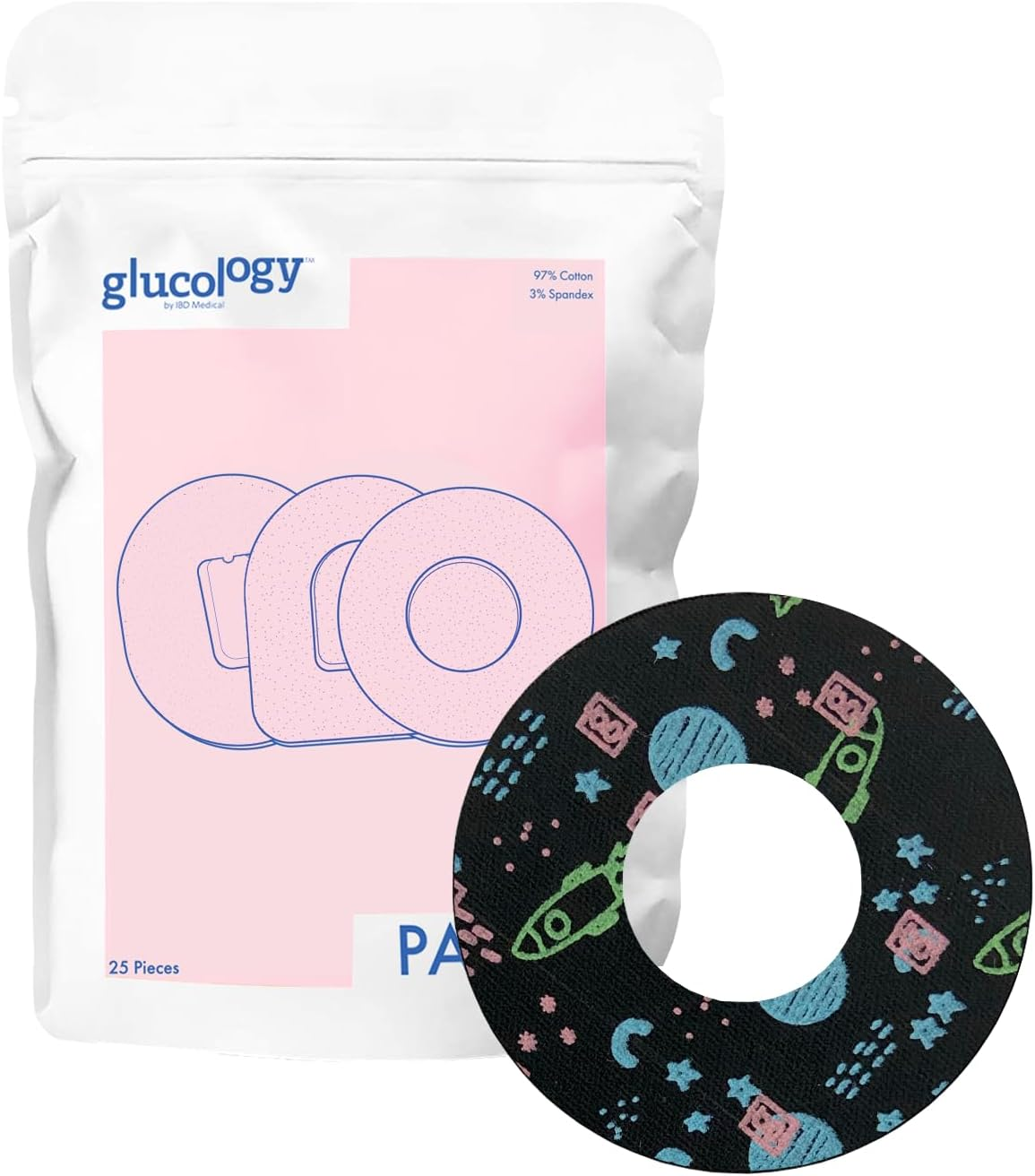Glucology CGM Patches Compatible with Freestyle Libre (Beige) | 25 Pack | Waterproof & Hypoallergenic Adhesive Patch image number 6