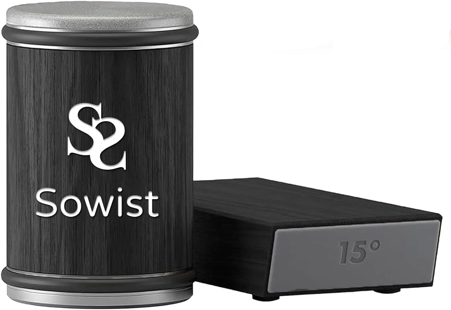 Rolling Knife Sharpener for Industrial Diamonds a Set of Knife Sharpener Tool for Grinding and Polishing Blades Simple Home Knife Sharpener Support 15&deg; and 20&deg; Magnetic Inclination(Black) image number 4