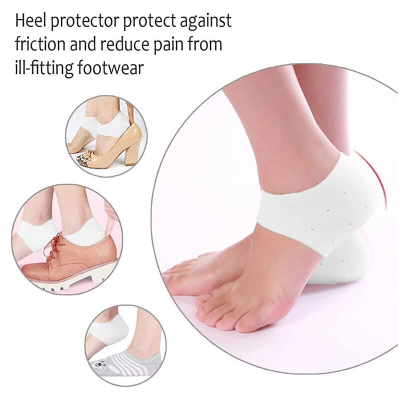 AIMALL 1 Pair Silicone Gel Heel Socks for Cracked Feet and Pain Relief &ndash; Reusable Foot Care Sleeves for Plantar Fasciitis, Heel Spurs, Moisturizing Skin Protector image number 1