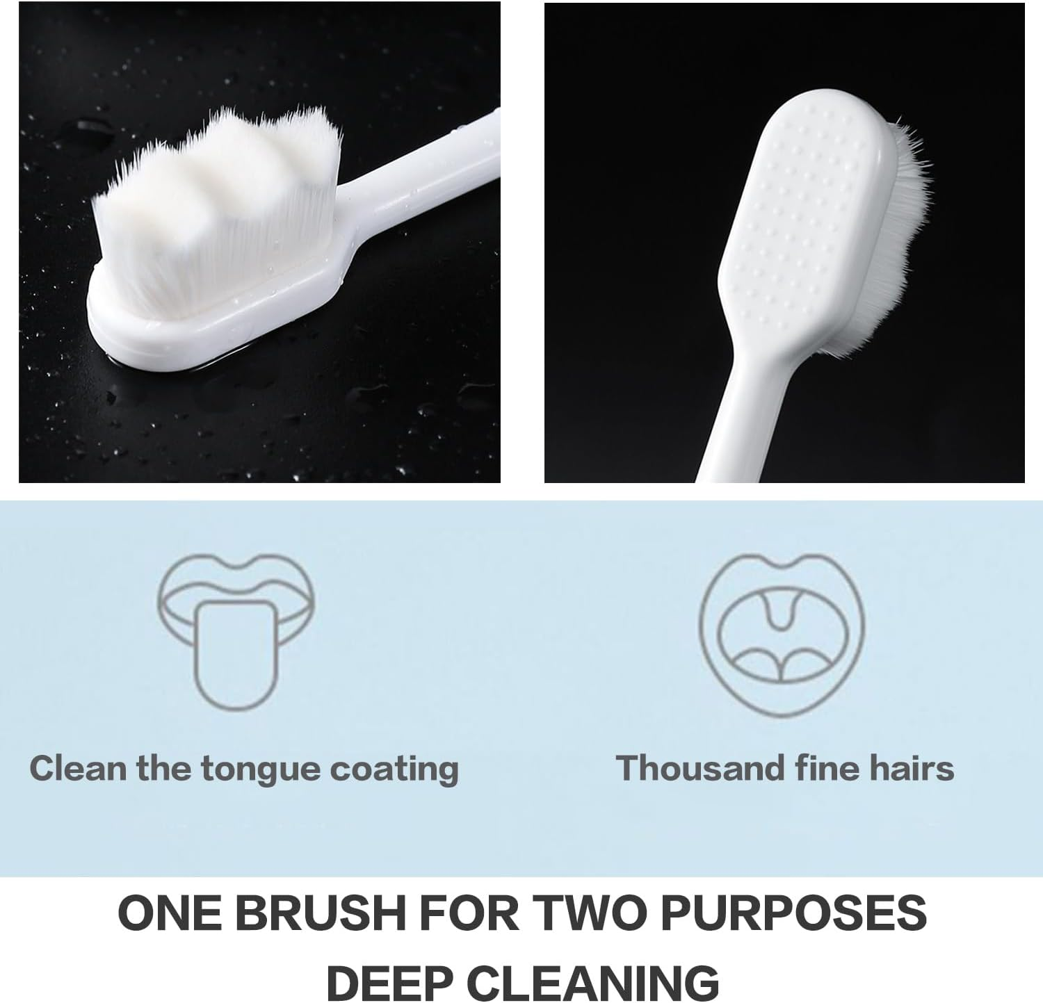 4 Pcs Ultra Soft Nano Toothbrush &ndash; Manual Toothbrush with over Ten Thousand Bristles for Sensitive Teeth & Gums, Gentle Oral Care for Adults & Kids (Pink, Green, Black, White) image number 2