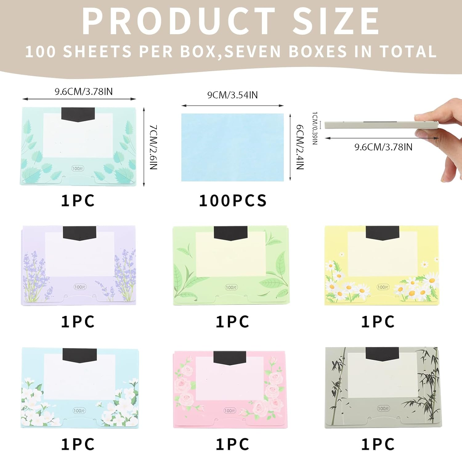 700 Pcs Oil Blotting Paper Sheets for Face & Nose - Premium Natural Softwood Pulp, Oil Absorbing Facial Tissues for Oily Skin & Makeup Touch Ups | Portable Travel Blotting Papers image number 6