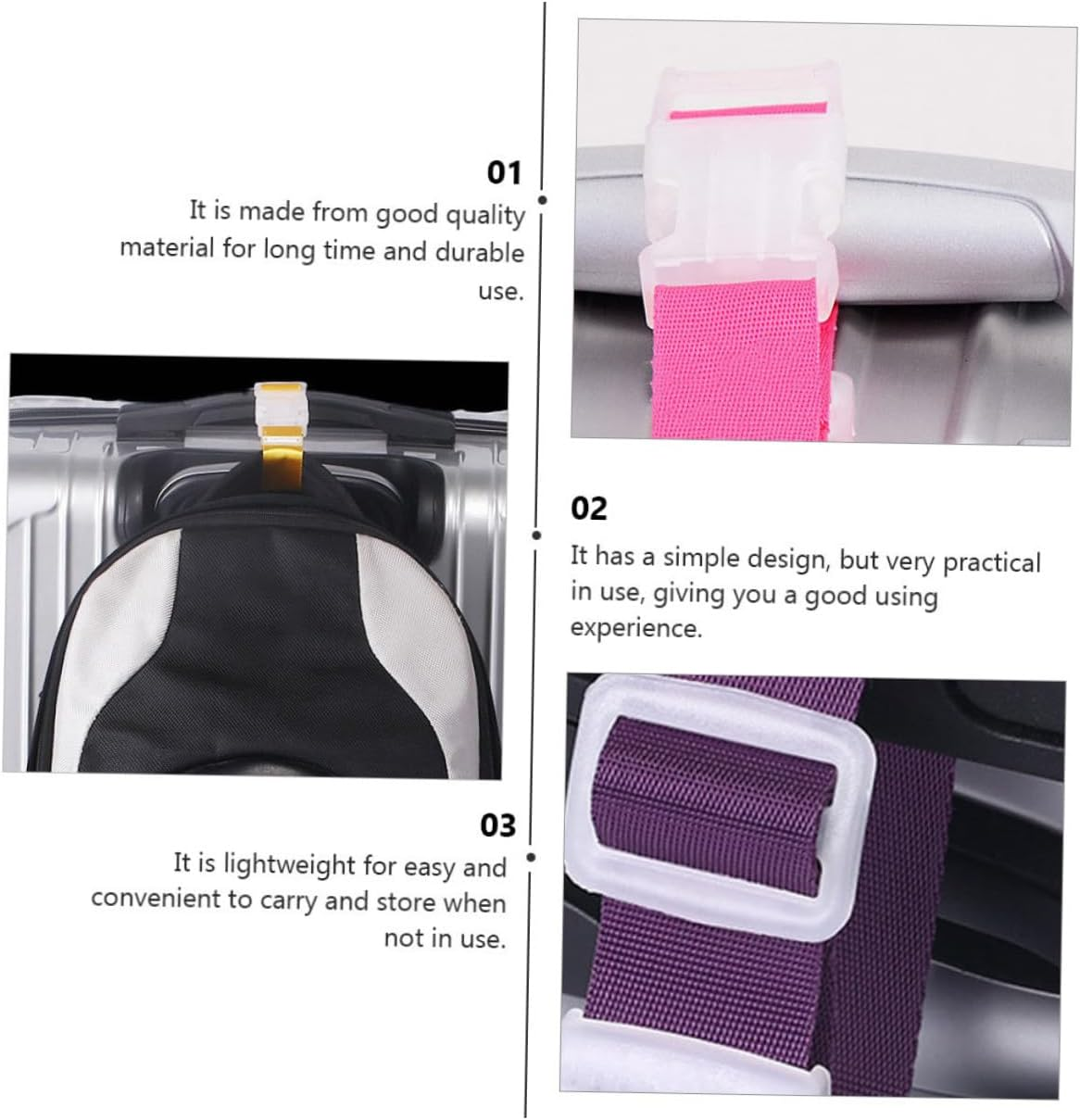 GALPADA 6Pcs Luggage Buckle Strap Luggage Hanging Buckle Belt for Suitcase Travel Use Random Color image number 6