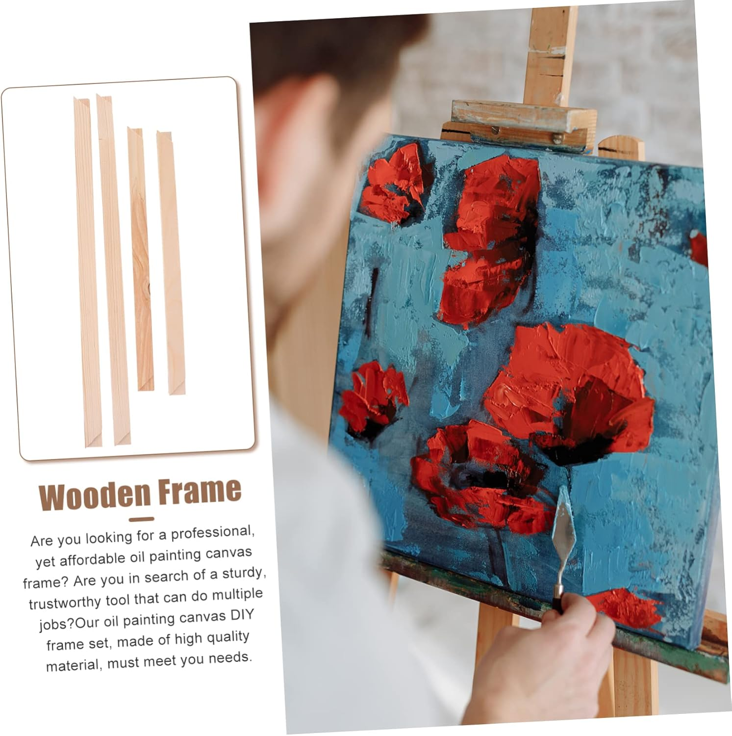 NUOBESTY Solid Wood Picture Frame Frame Oil Painting DIY Canvas Stretcher Hall Decor Wall Painting image number 3