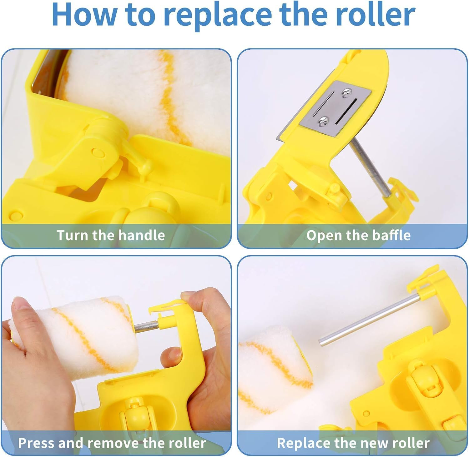 Paint Edger Roller Brush,Multifunctional Hand-Held Clean-Cut Paint Edger Roller Brush Portable Tool Kit, Pole Mountable Paint Edger with Roller and Brush for Home Room Wall Ceiling Painting image number 1
