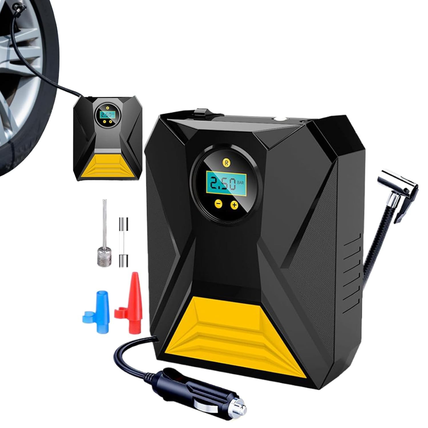 Tire Inflator | Electric Pump Digital Pressure Gauge,12V Cordless Electric Tyre Digital Display Gauge for Wheel Bicycle Automotive Balls Car Truck Motorcycle image number 1