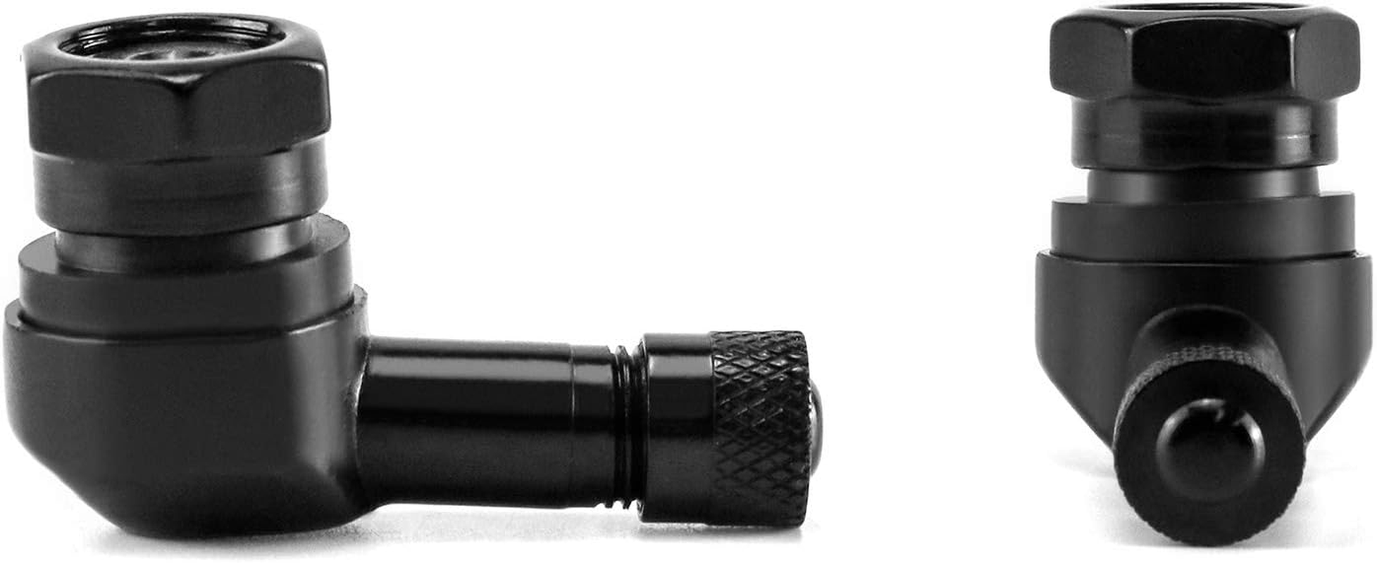 QWORK CNC Motorcycle Tire Valve Stems, 2 Pack 90 Degrees and Alloy Aluminum Valve Air Stems, Diameter 10-11.3Mm, Blue image number 4