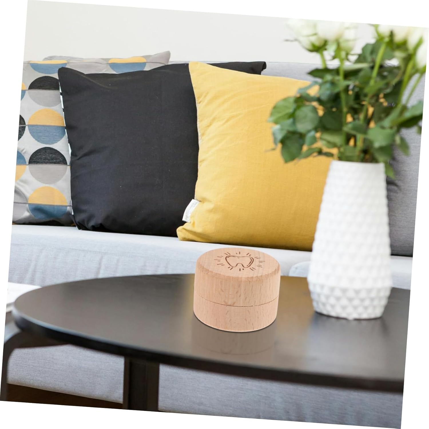 Wooden Deciduous Tooth Box First Tooth Box Boys and Girls Storage Case Organizer for Lost Keepsake Shower image number 2