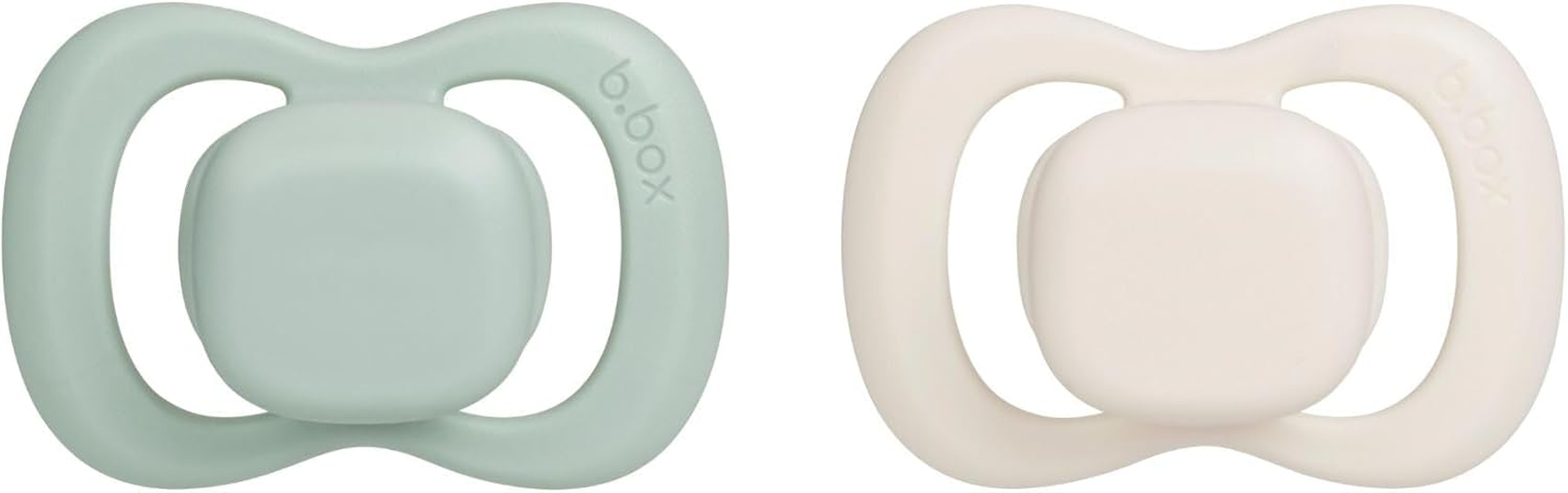 B.Box Silicone Pacifier Twin Pack, Blush/Latte, Size 1
