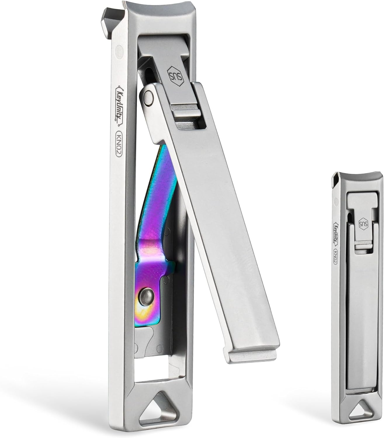 Keyunity KN02 Keychain Nail Clippers, Foldable Stainless Steel Fingernail Cutter for Travel & Everyday Carry image number 2