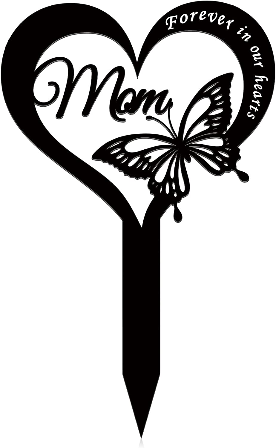 Wesiti Metal Grave Marker Dad Memorial Garden Stake Butterfly Remembrance Plaque Waterproof Sympathy Grave Stake for Loss of Father Outdoors Cemetery image number 2