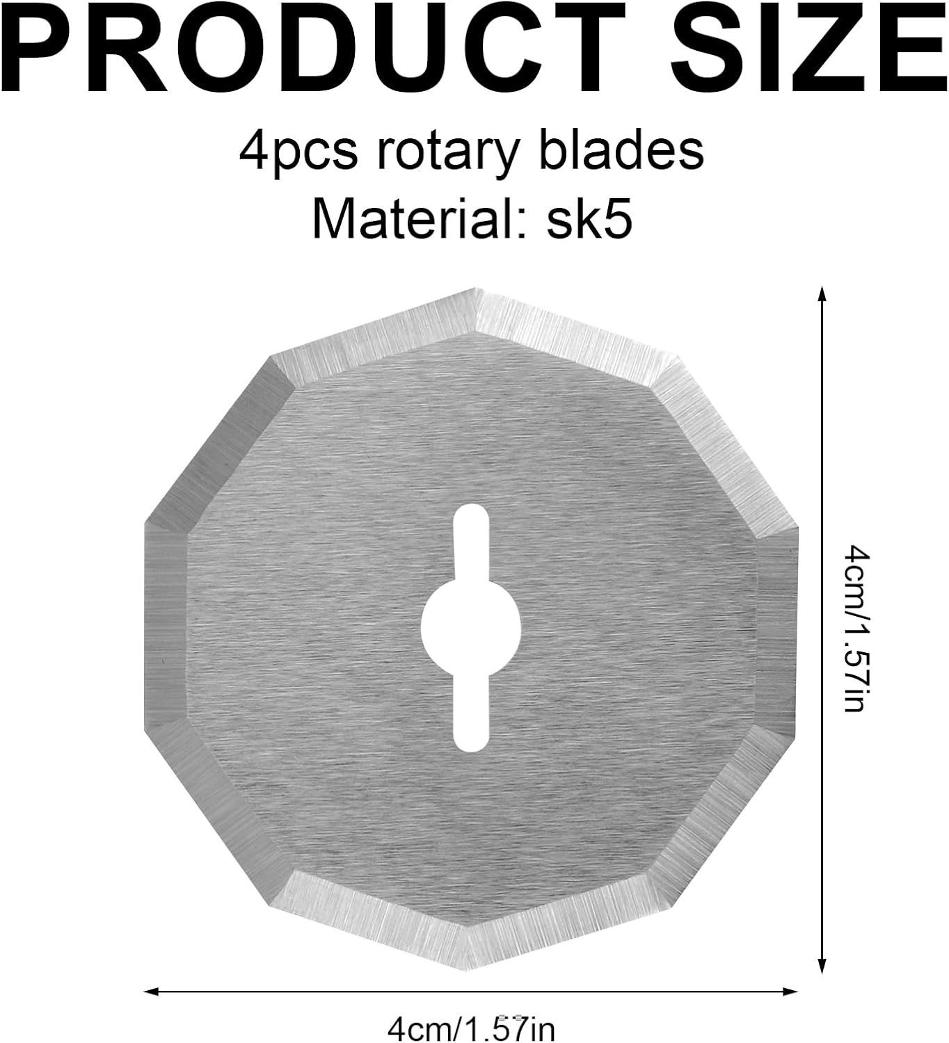 4Pcs Rotary Cutting Blades, Replacement Rotary Knives for Fabric Quilting Sewing Crafts, Compatible with Worx WX082L 4V Zipsnip Electric Scissors Fits RC2600K RC2601 RC2602 WX080L