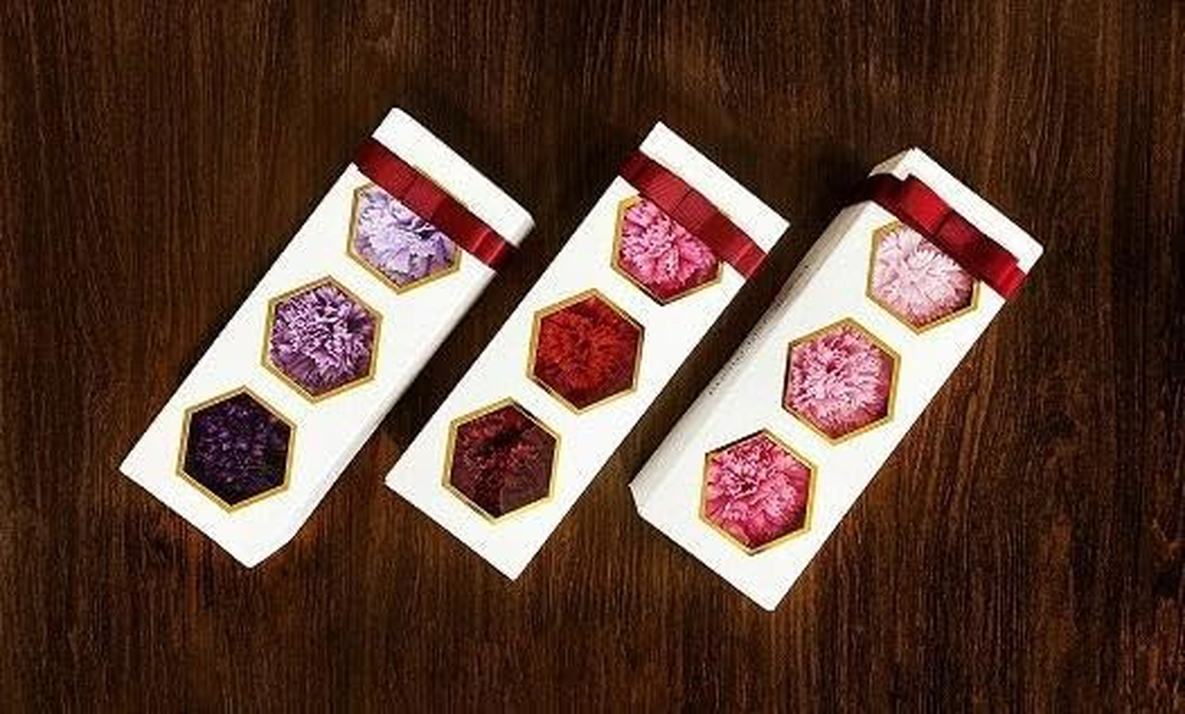 Q-FLA Bath Fragrance Flower Shape Bath Salt, Three Wheel Carnation, Red - Purple image number 3