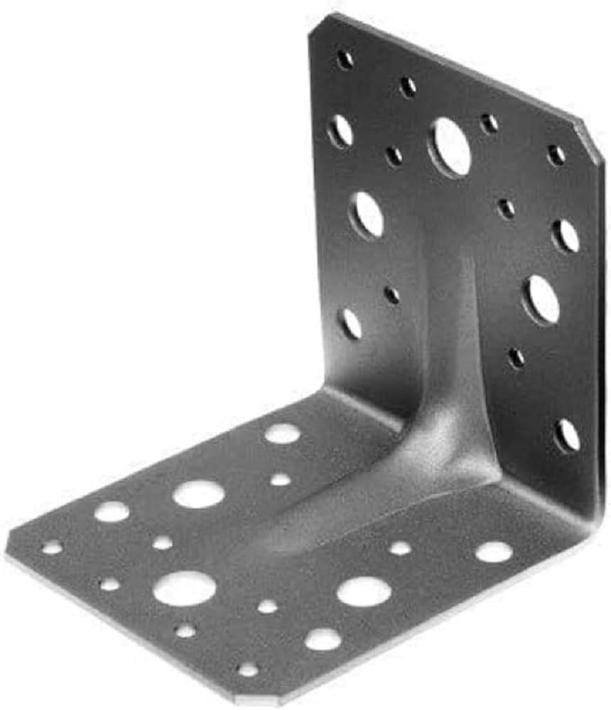 Heavy Duty Angle Connector with Ribbing Bulk Pack Sendzimir-Galvanised 100 X 100 X 90 Mm / 12 Stk.