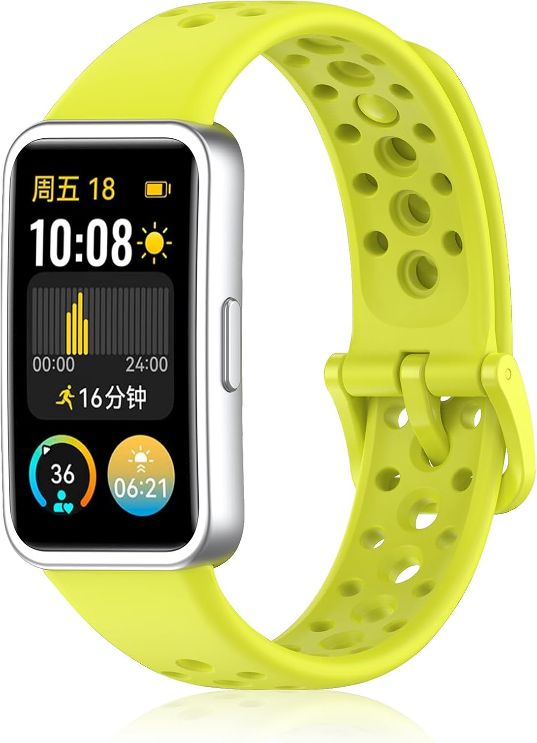 Dhwgang Silicone Strap Compatible with Huawei Band 10 9 8 Wristband, Sporty, Soft, Ventilation Hole Design, Smartwatch Replacement Bands