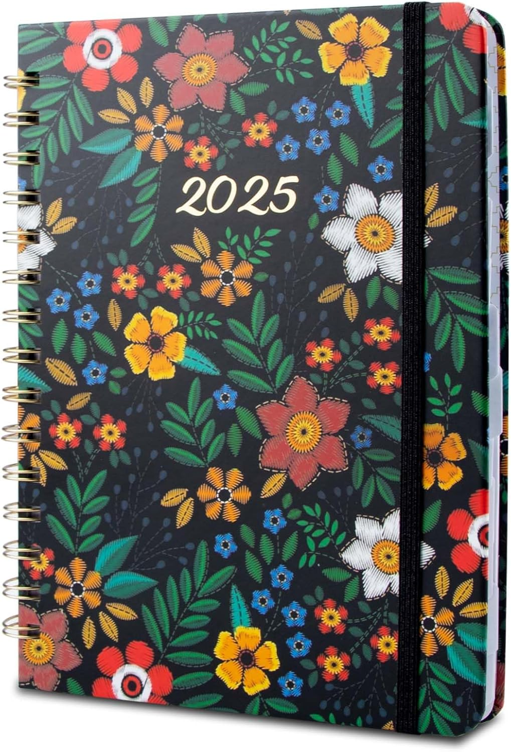 2025 Planner,Calendar 2025, Jan.2025 - Dec.2025, 2025 Planner Weekly and Monthly with Tabs, 6.3" X 8.4", A5 Hardcover with Back Pocket + Thick Paper+Elastic Closure -Oil Painting (E) image number 3