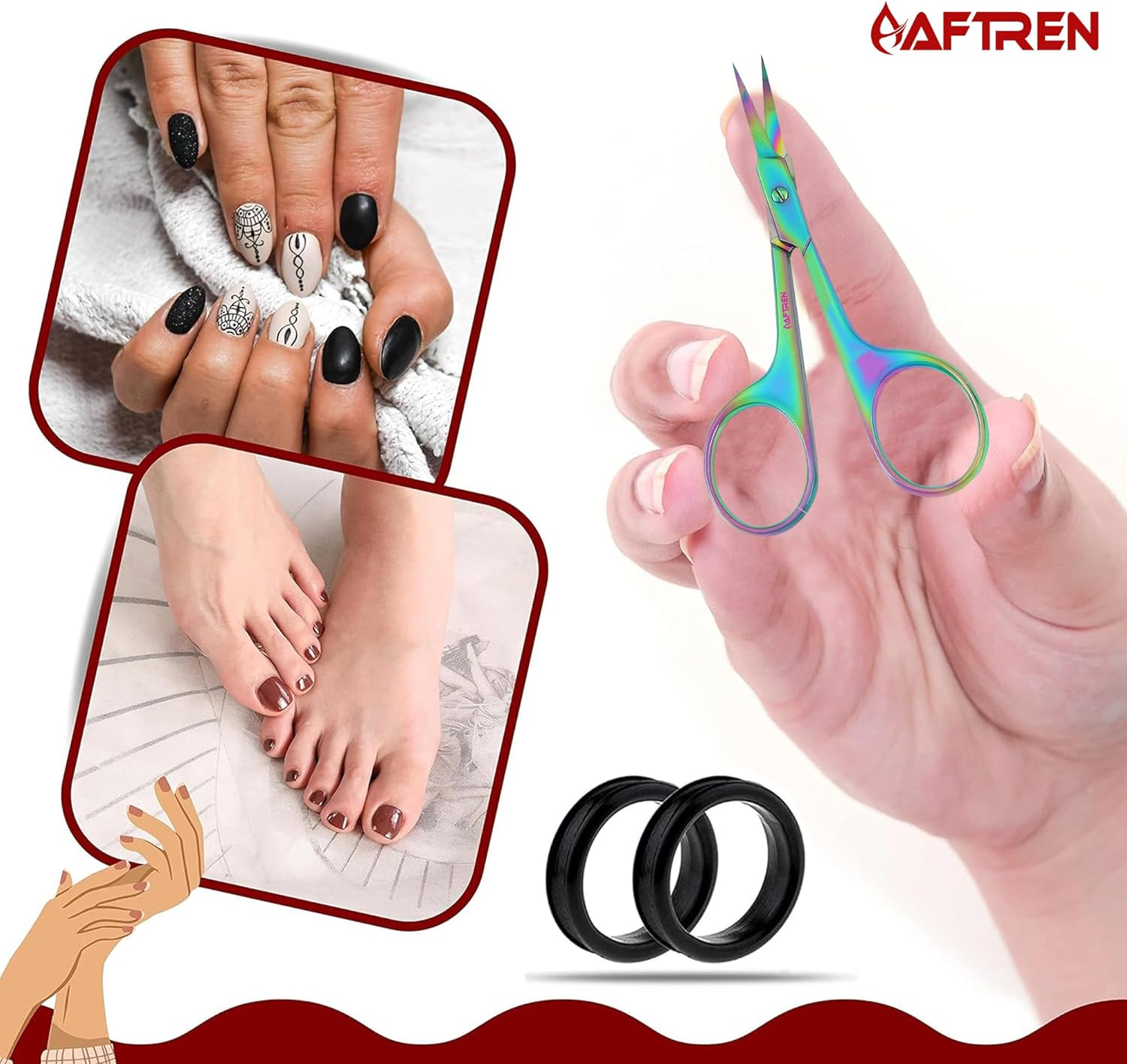 Professional Stainless Steel Cuticle Scissors, Eyebrow Scissors, Eyelashes and Moustache Scissors, Manicure Scissors and Nail Scissors for Kids for Men, Women and Girls image number 1