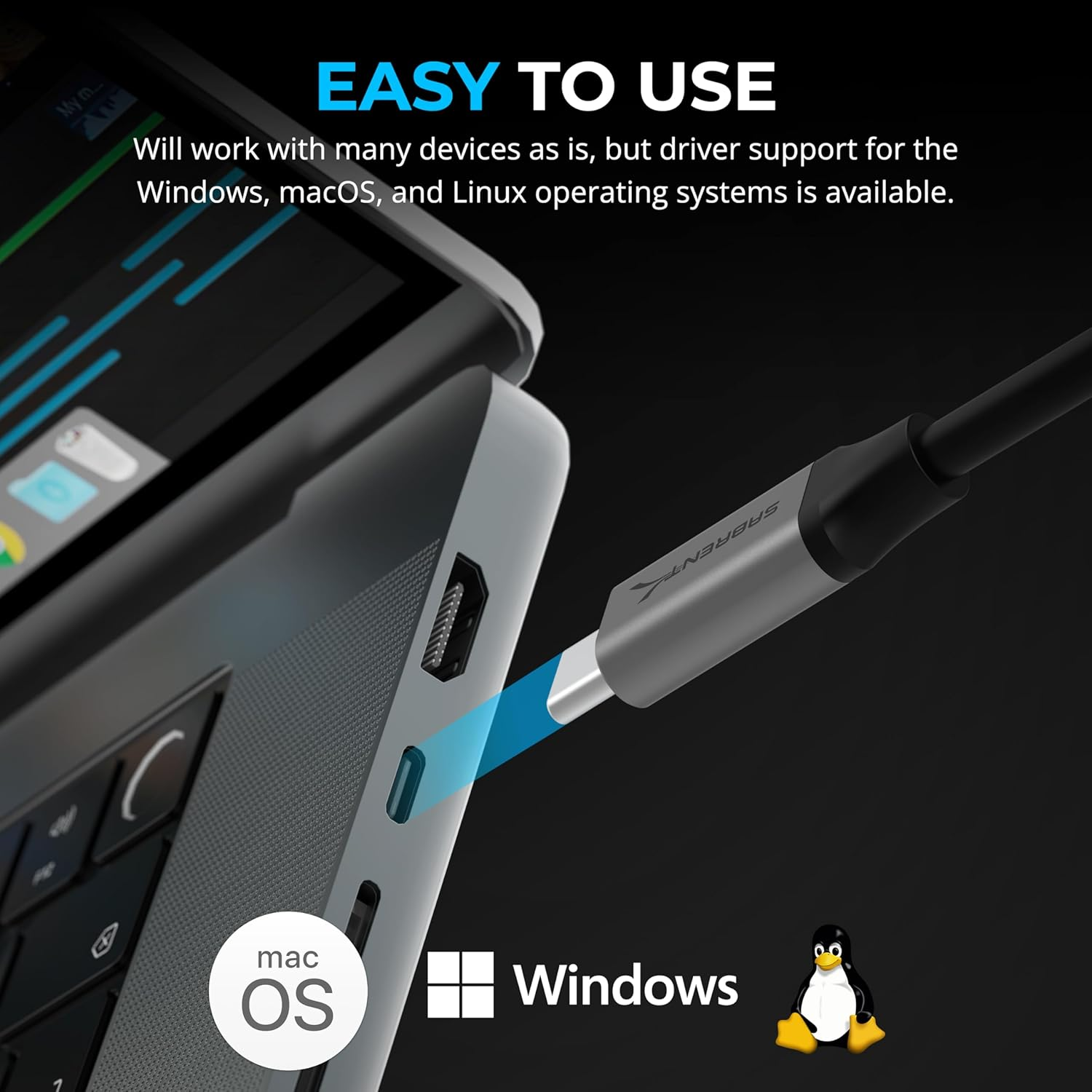 SABRENT USB C to 2.5Gbps Ethernet Adapter, High-Speed USB C to LAN Adapter (RJ45), Aluminum Portable Network Adapter for Macbook Pro/Air, Ipad Pro (2018 & Later), Windows, Linux (NT-25GA) image number 1