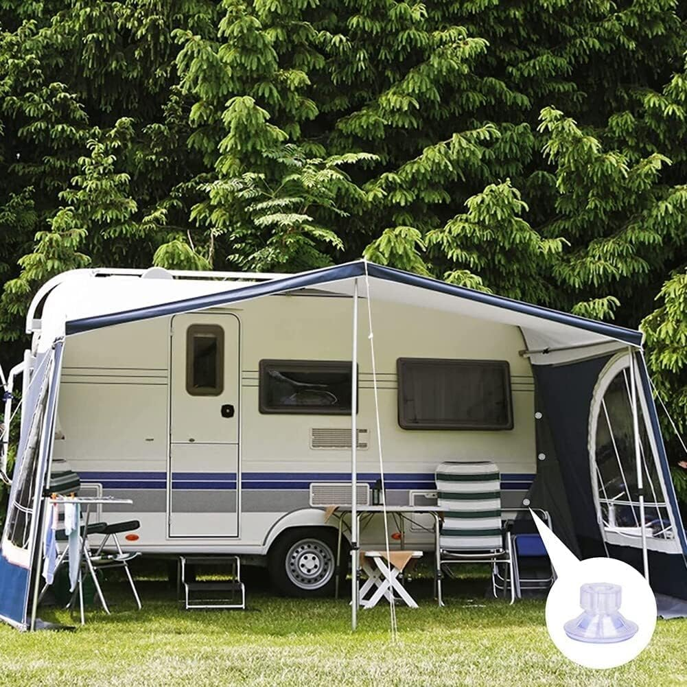 10 Pack 45Mm Heavy Duty PVC Suction Cup, Limpets for RV Van Camper Side Canopy Awning Fixing Motorhome Hung Organizer Home Kitchen Bathroom,With 2Pcs Bungee Cords with Balls image number 5