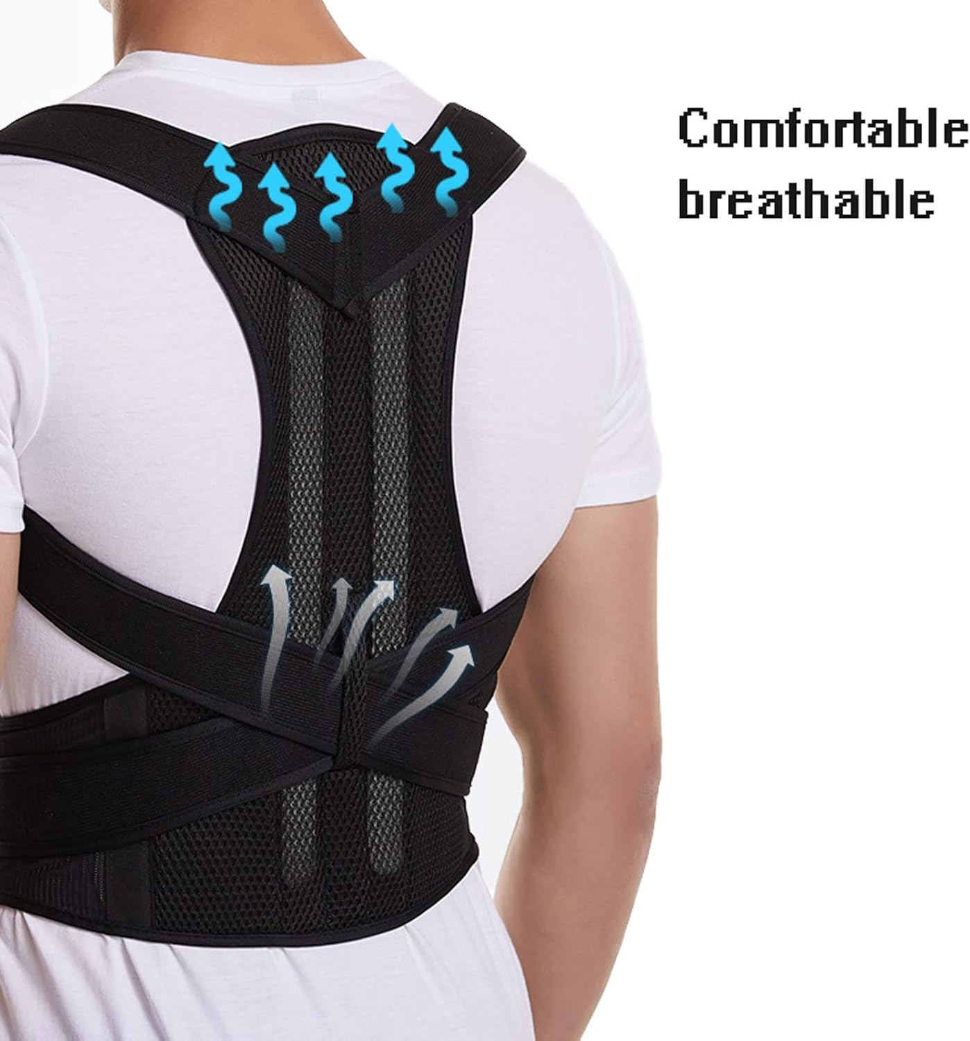 S-5XL plus Size Posture Corrector for Men and Women Teenager Student Adjustable Back Brace Upright Full Back Support Straightener Prevent Scoliosis Improve Hunchback image number 2