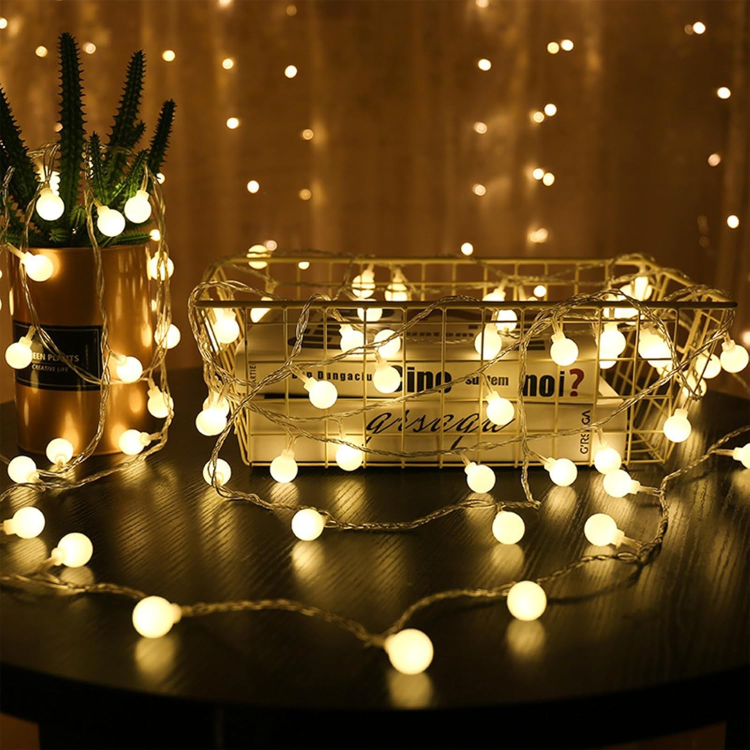 Koboko Ball Fairy Lights, 6 M, 40 LED Fairy Lights, Indoor and Outdoor, Globe Fairy Lights, Battery Operated, Decorative Lights for Children'S Room, Garden, Party Decoration, Wedding, Balcony image number 3