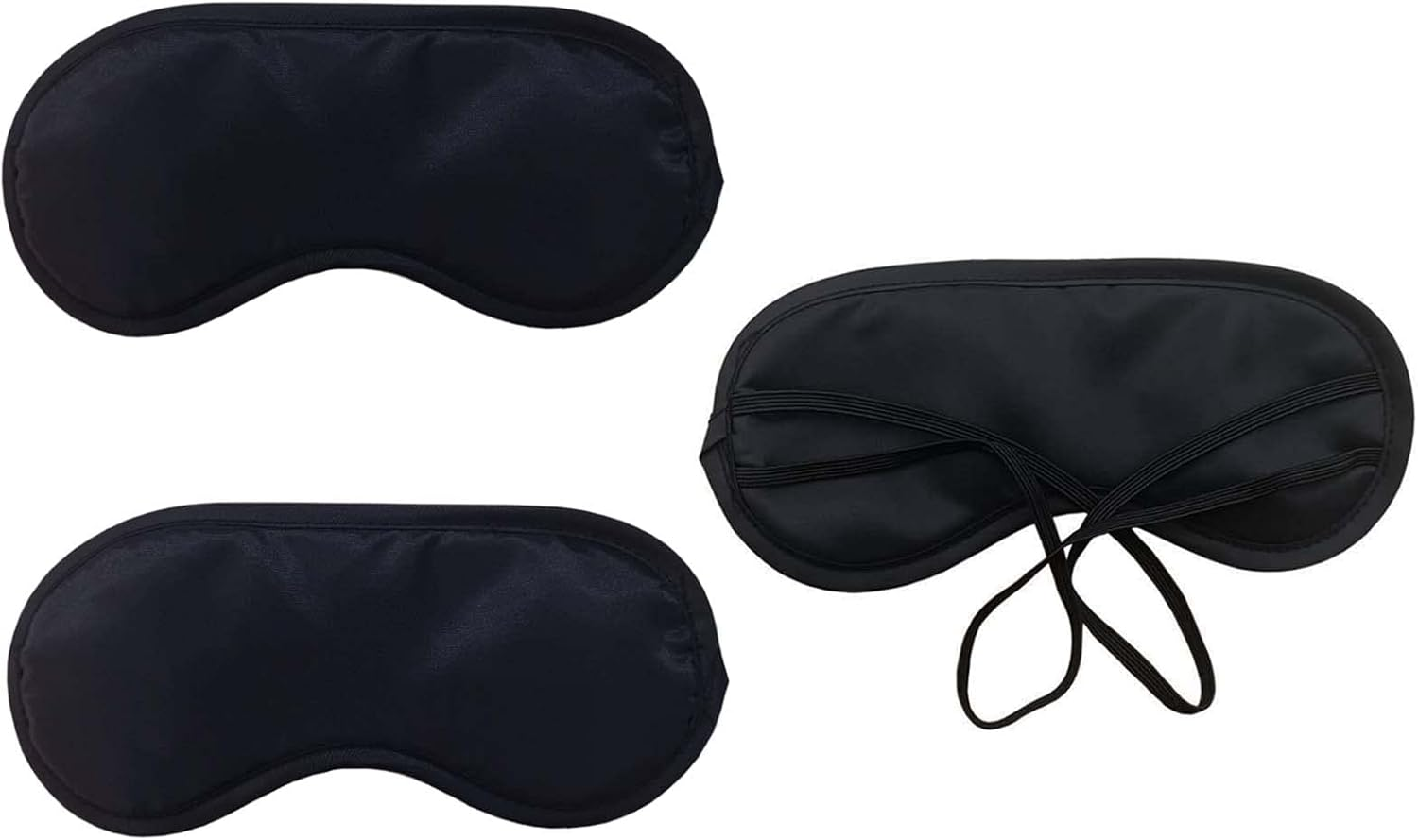 3Pcs Comfortable Soft Sleep Eye Mask Shade Cover Lightweight Sleeping Blindfold for Men and Women, Suitable for Travel Sleep or Party Supplies (Black) image number 1