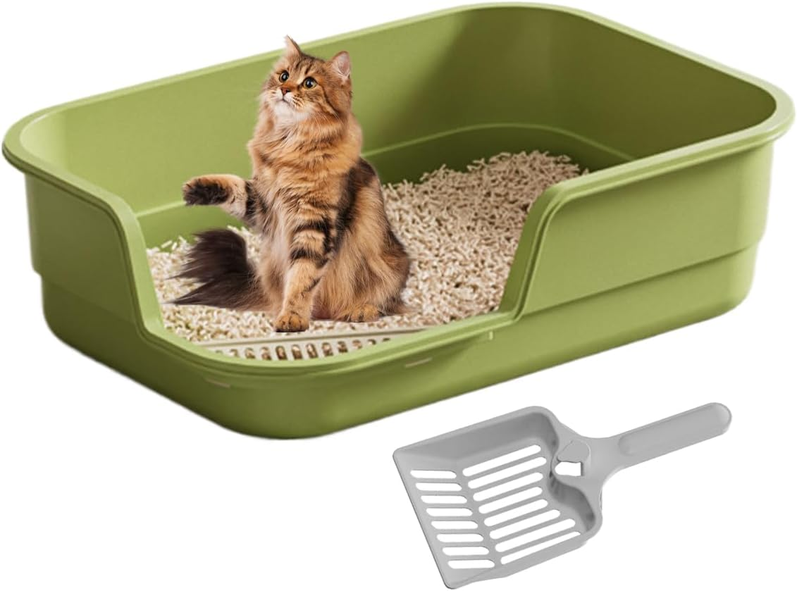 Cat Litter Box, High Hips Low Entry, High Edge Cat Litter Box, Indoor Kittens Elderly Animals Home Office Apartment Hotel Living Room Balcony