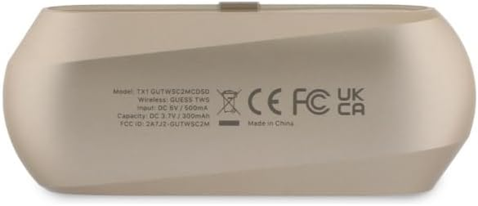 CG Mobile Guess Bluetooth Headphones TWS + Docking Station Elongated Metallic Printed Logo Gold image number 4